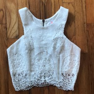 White Lace Crop Top